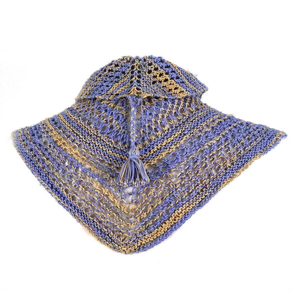 Summer's Breeze Shawlette Knit & Crochet Pattern in Lavender Beige
