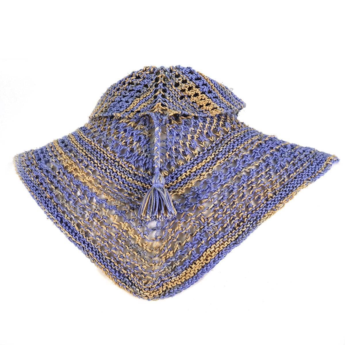 Summer's Breeze Shawlette Knit & Crochet Pattern in Lavender Beige