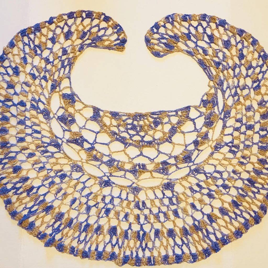Summer's Breeze Shawlette Knit & Crochet Pattern in Lavender Beige