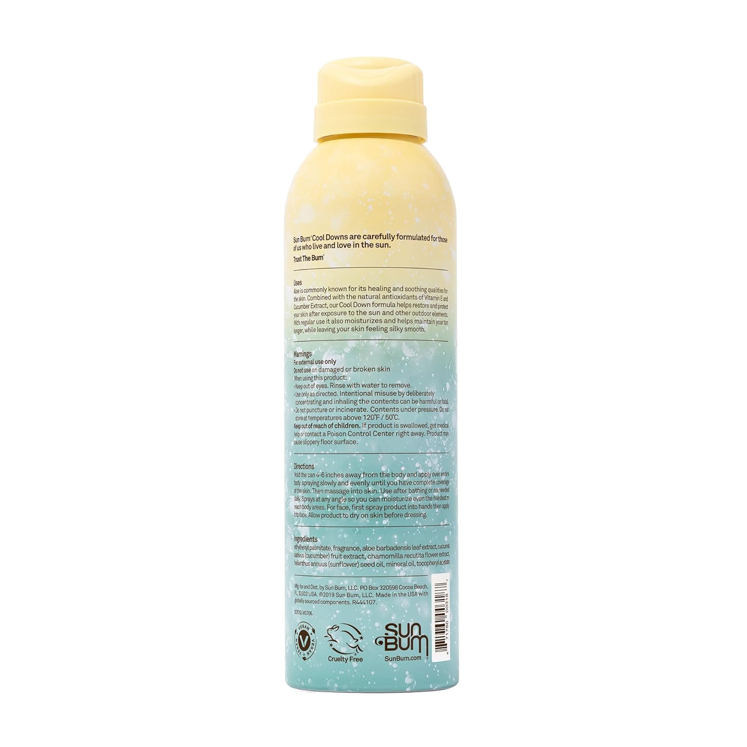 Cool Down Aloe Vera After Sun Spray 6 oz – Soothing Skin Recovery