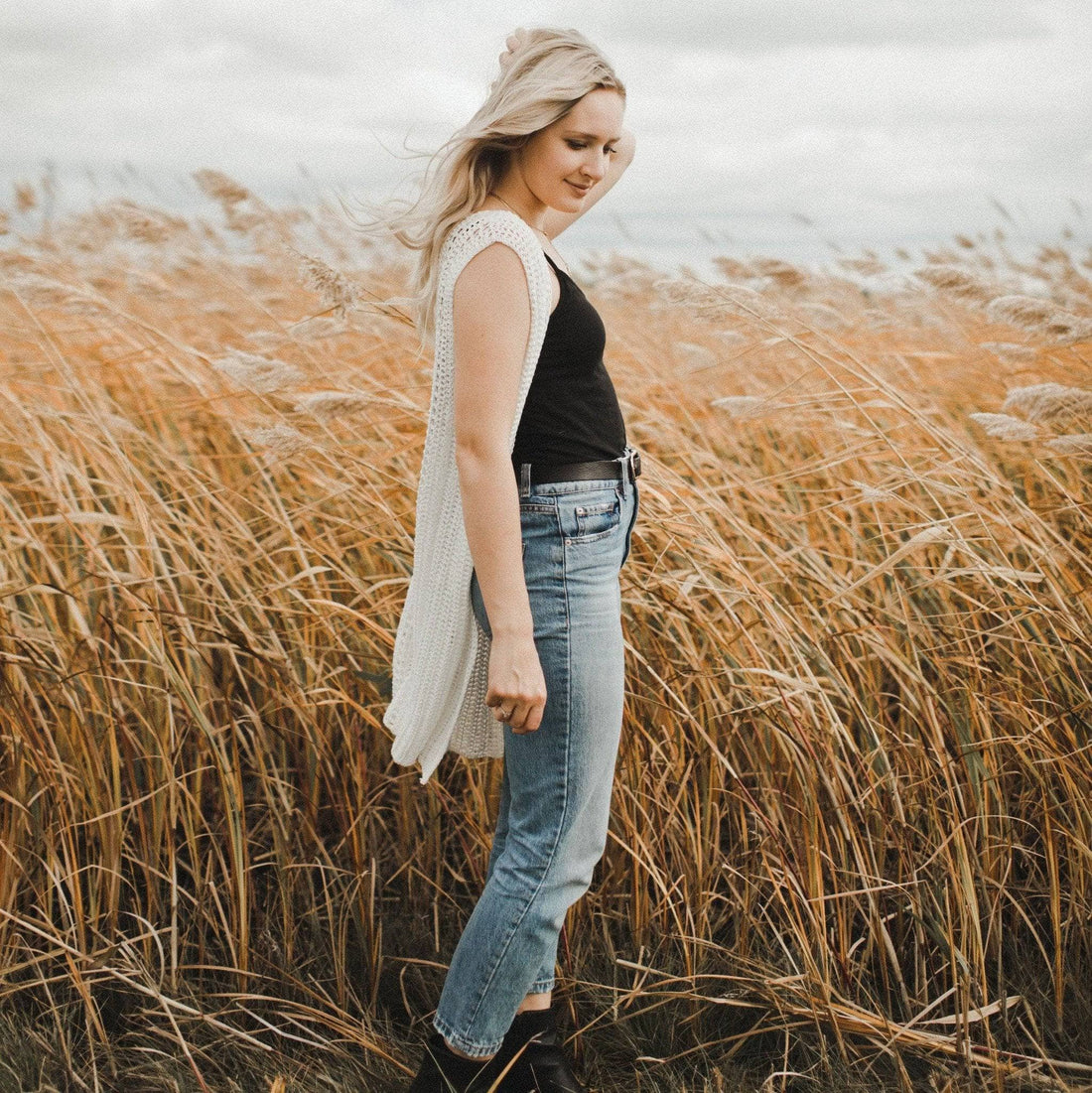 Sunbeam Crochet Vest - Lightweight Off-White Boho Knit Top