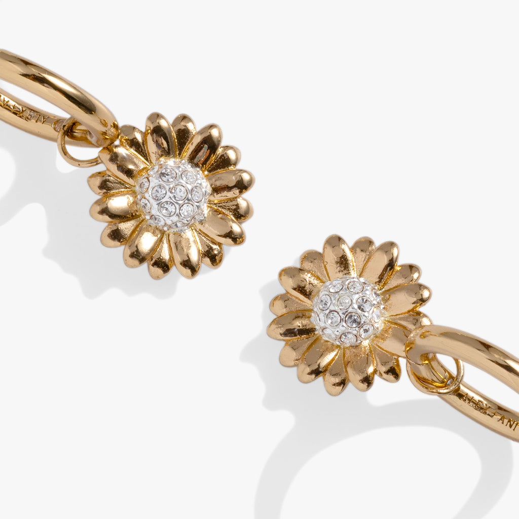 Sunflower Huggie Hoop Earrings - Radiant Floral Everyday Jewelry