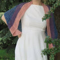 Beautiful ombre crochet shawl inspired by Maine coastline colors