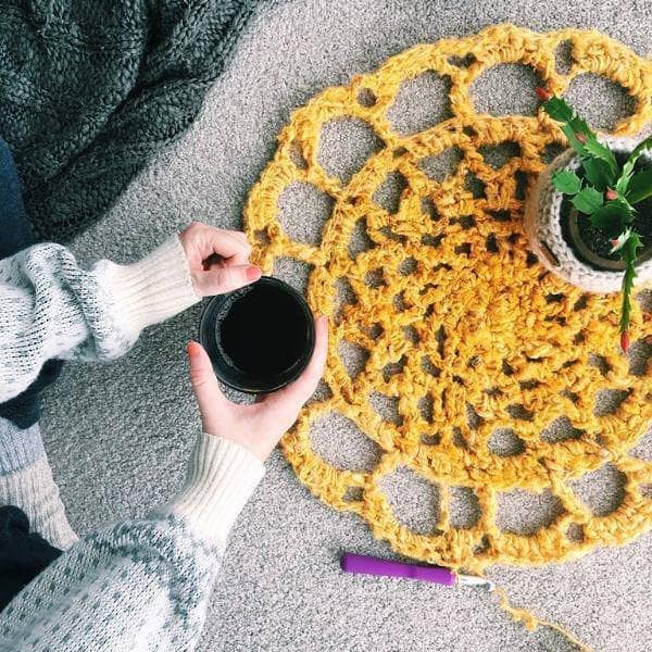Sunshine Mat Crochet Pattern for Vibrant Textured Home Decor