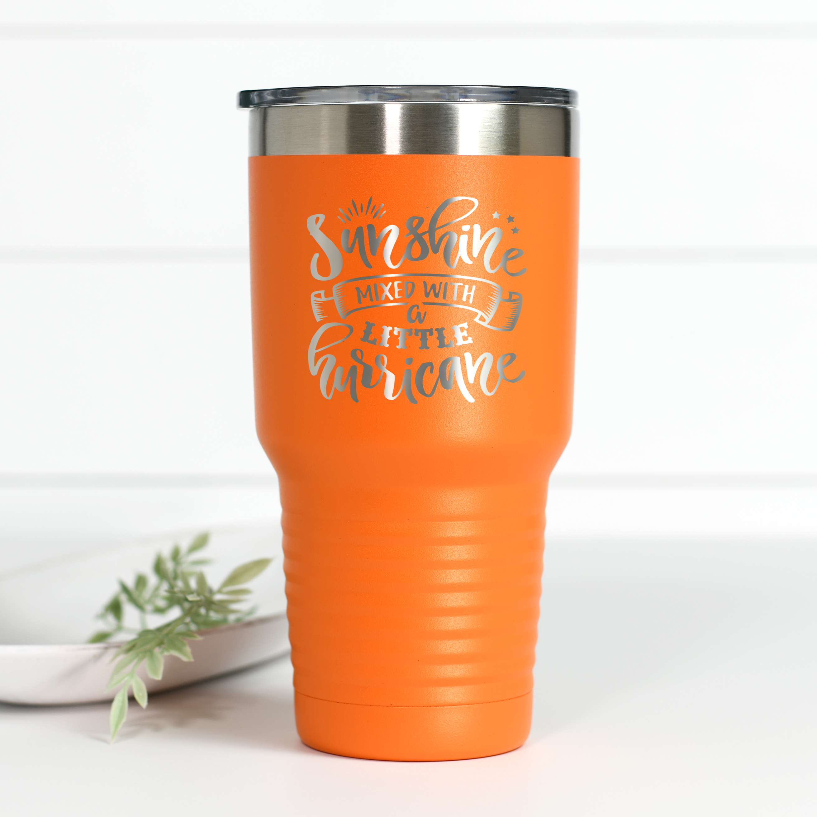 Sunshine Mixed With Hurricane 30 oz Engraved Tumbler