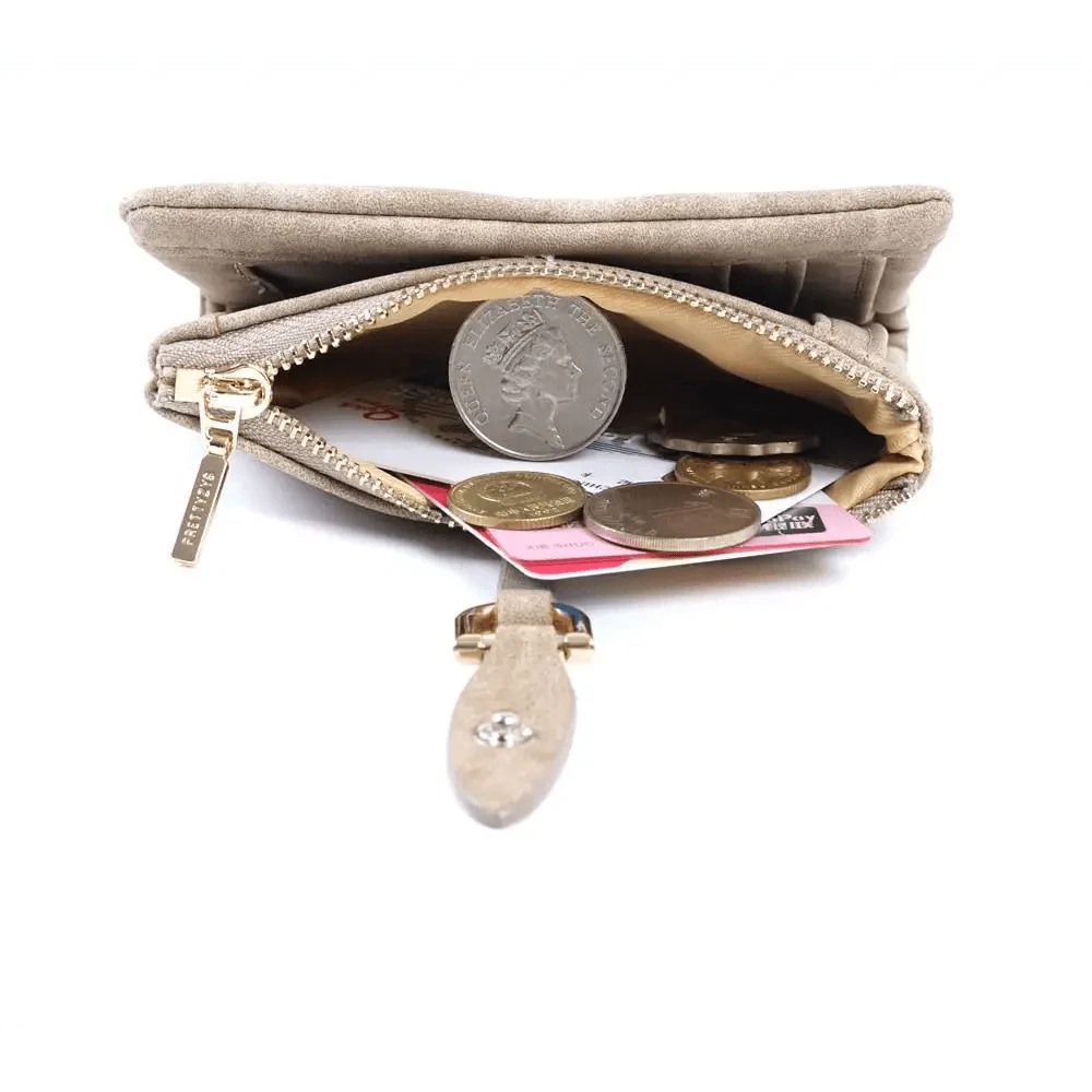 Vintage Style Matte PU Leather Small Wallet for Women and Girls