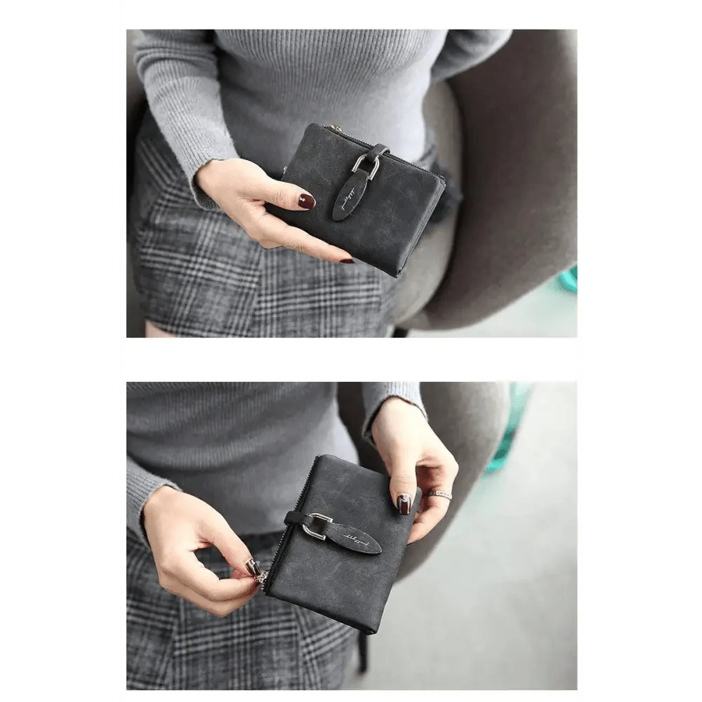 Vintage Style Matte PU Leather Small Wallet for Women and Girls