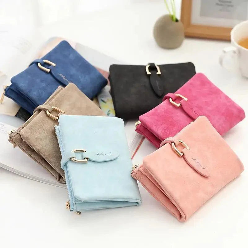 Vintage Style Matte PU Leather Small Wallet for Women and Girls