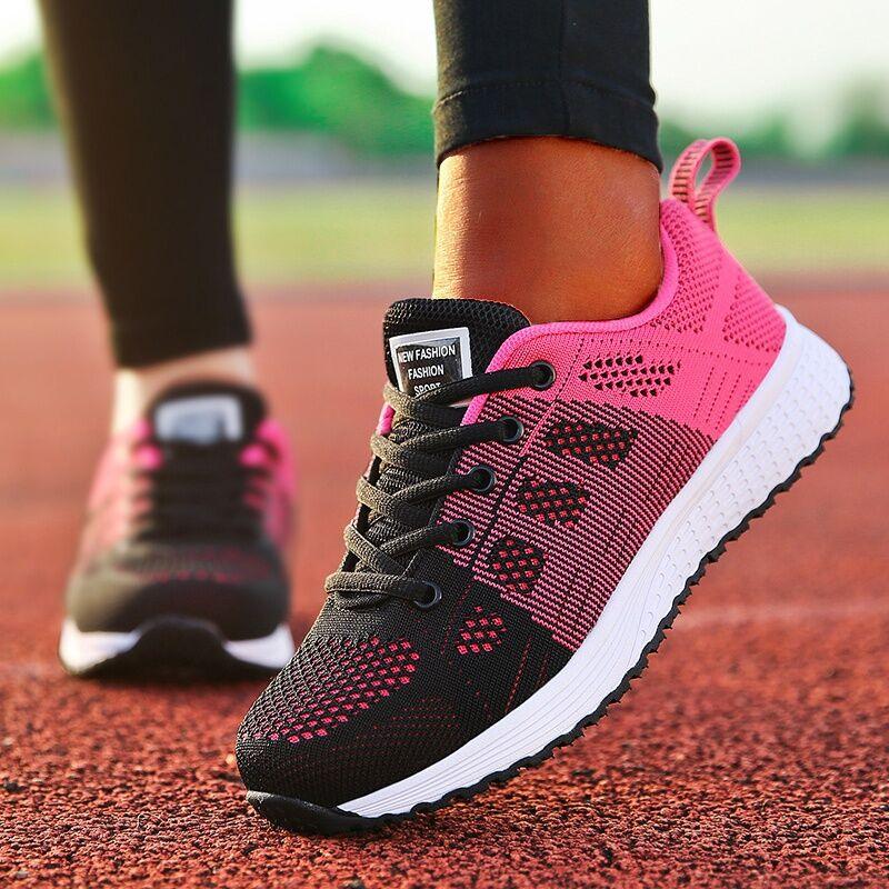 Women's Lightweight Breathable Mesh Walking Sneakers, Casual Flats