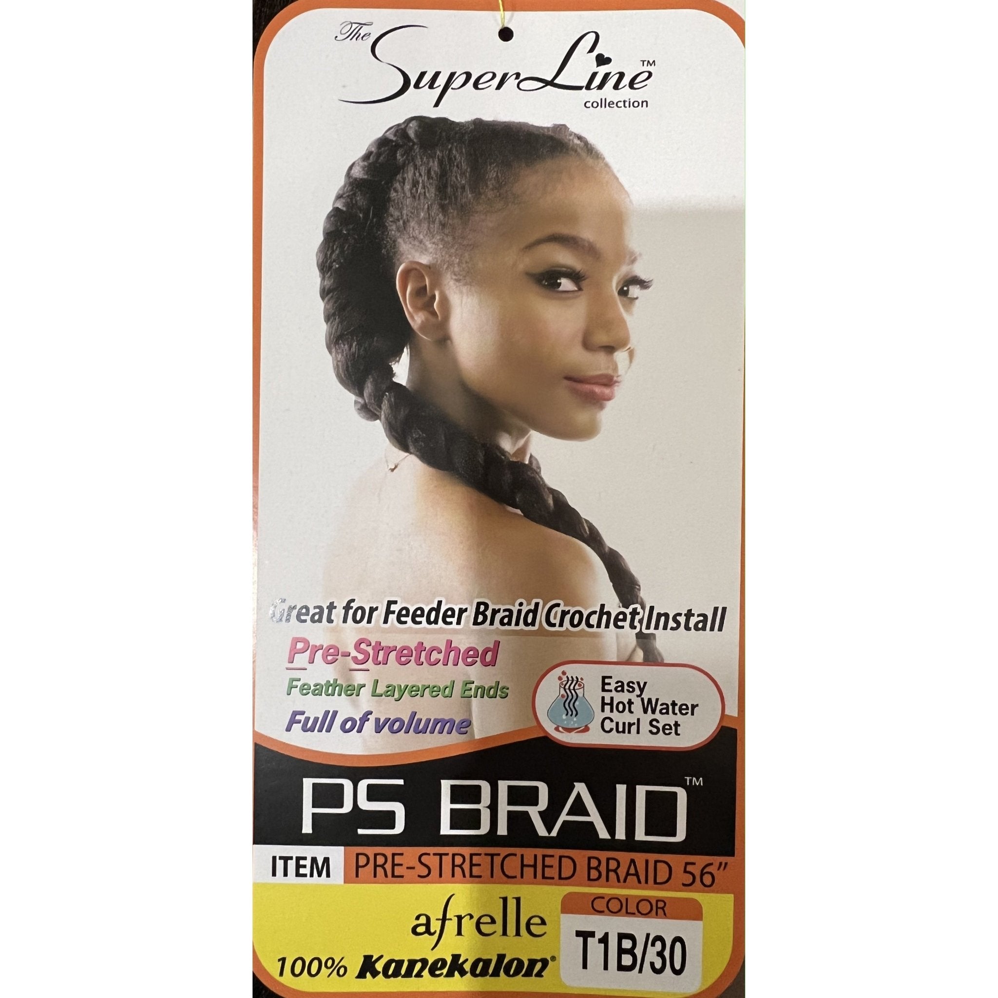 Afrelle 100% Kanekalon Pre-Stretched Jumbo Braid 56 Inch T1B/30