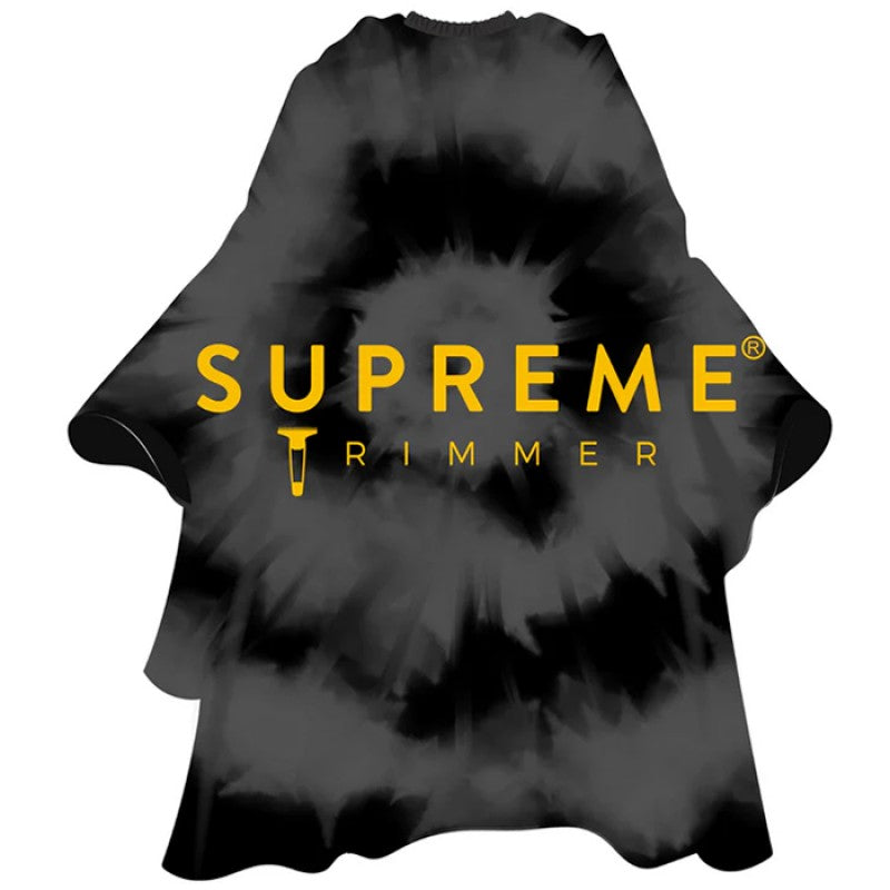 SUPREME professional barber cape in black and grey smoke ring pattern