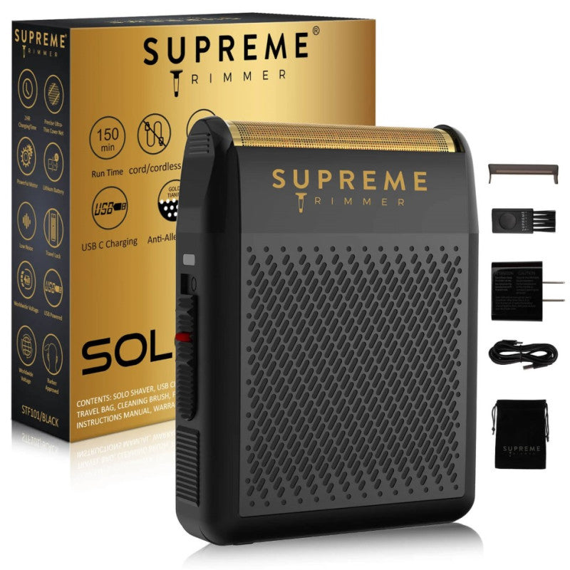 Supreme Solo Shaver Black - High-Performance Electric Razor #STF101B