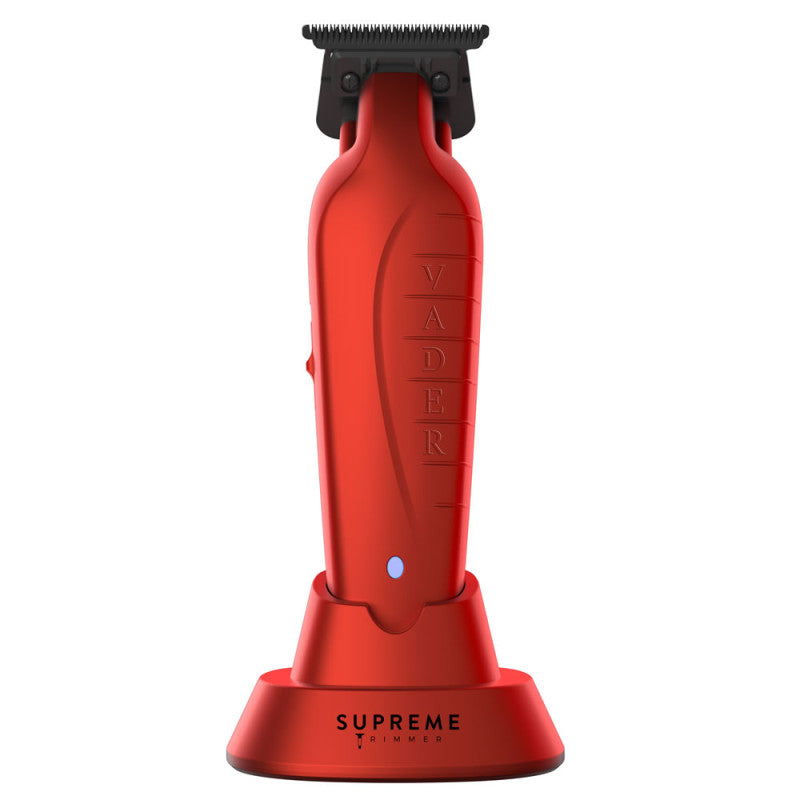 Supreme Vader professional hair trimmer in red color featuring DLC cool-touch blade