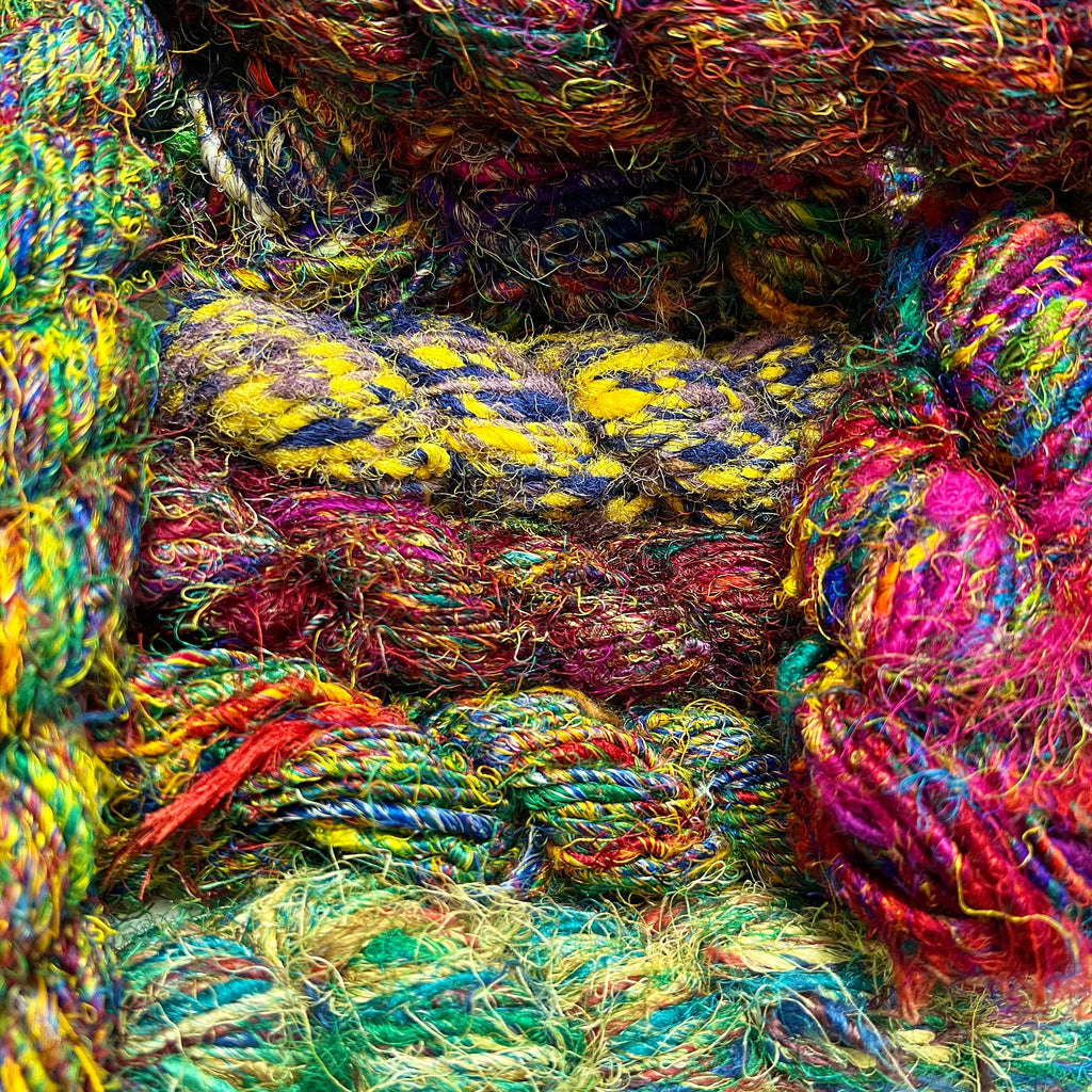 Mystery Hank of Artisan Banana Fiber Yarn - Vibrant Boho Crafting
