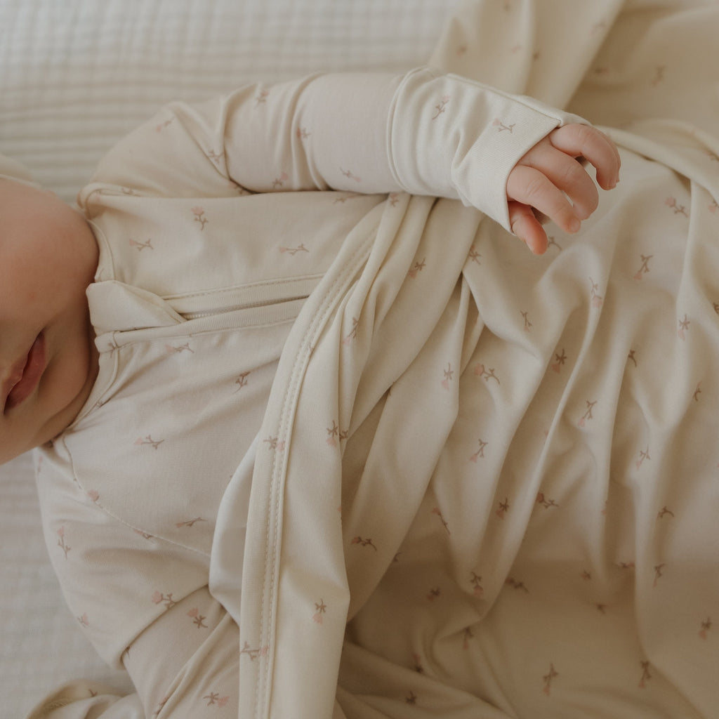 Bamboo Zip Pajamas with Floral Print