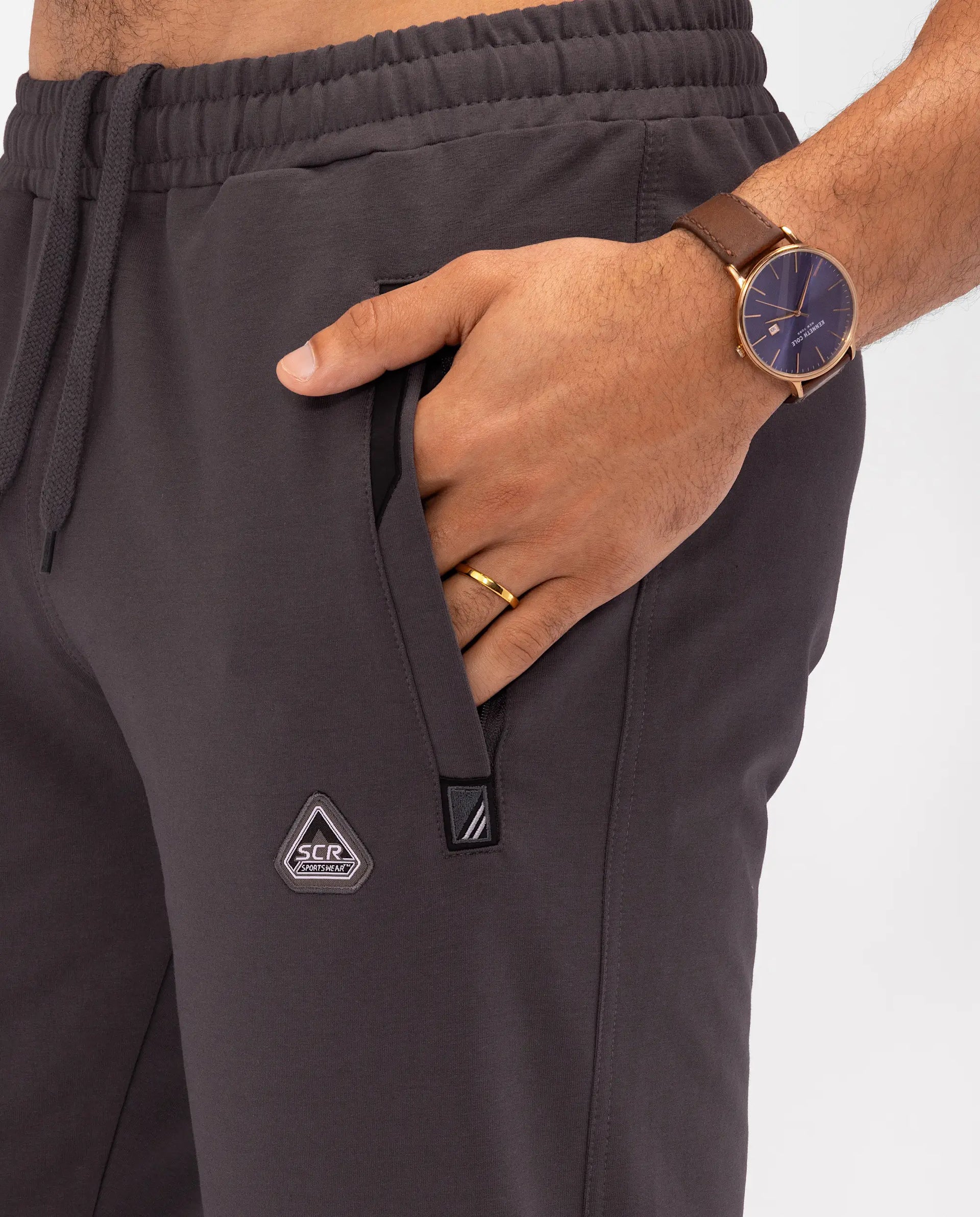 Navy Blue Athletic Tapered Jogger Pants for Tall Men - Image 29