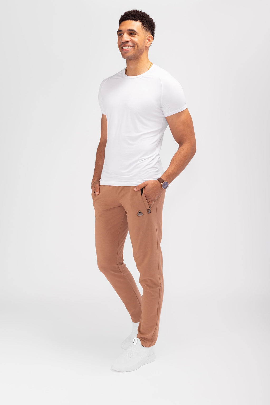 Navy Blue Athletic Tapered Jogger Pants for Tall Men - Image 41