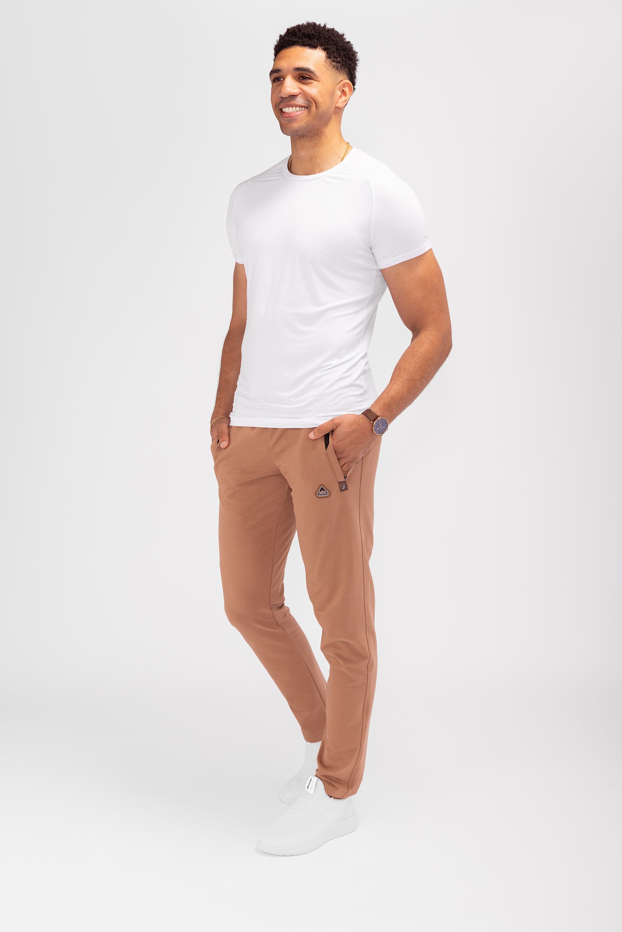 Navy Blue Athletic Tapered Jogger Pants for Tall Men - Image 41
