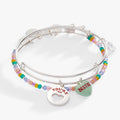 Alex And Ani Sweethearts Bestie set of two expandable wire bangles with heart charms