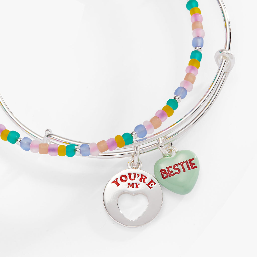 Sweethearts You're My Bestie Expandable Bangle Set of 2