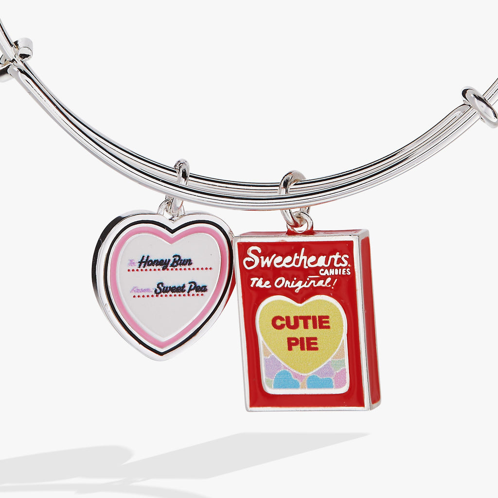 Sweethearts Candy Box and Heart Charm Expandable Bangle Bracelet