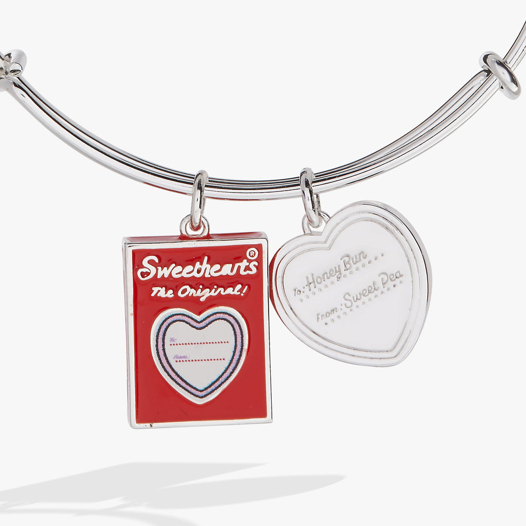 Sweethearts Candy Box and Heart Charm Expandable Bangle Bracelet