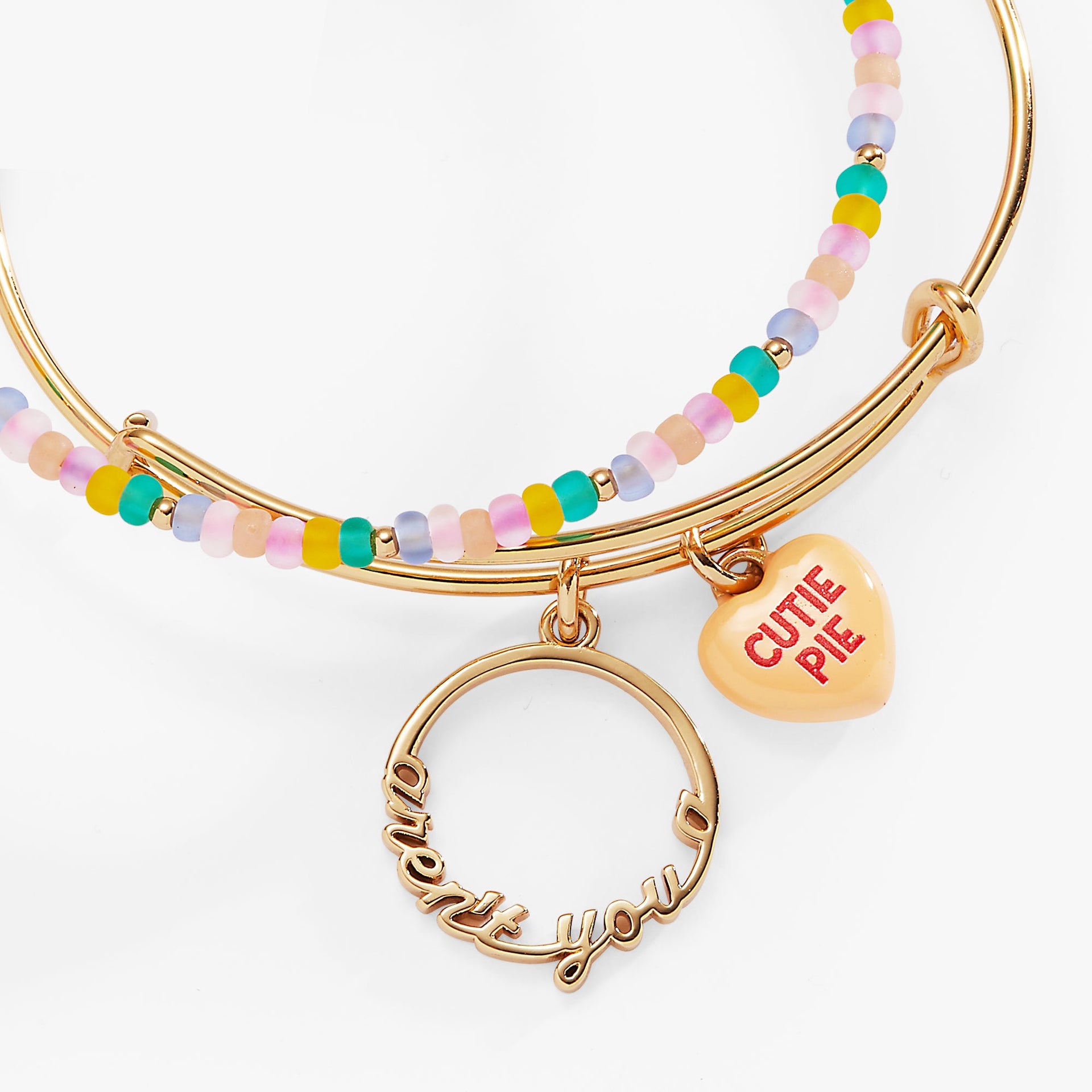 Sweethearts Cutie Pie Expandable Bangle Set of 2 Gold-Tone
