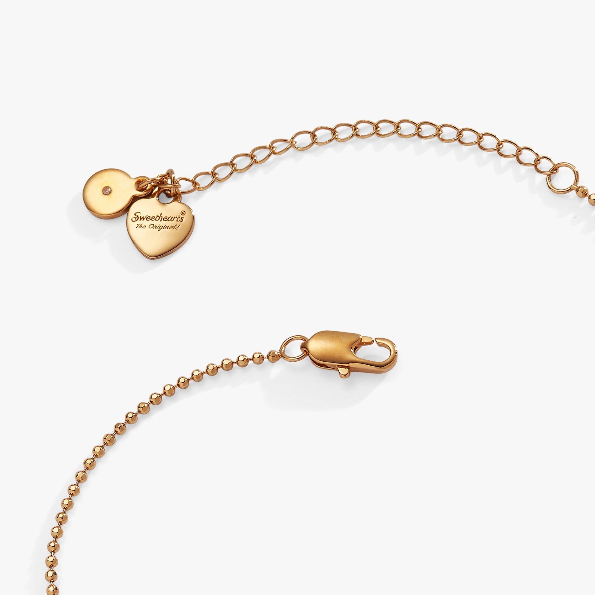 Sweethearts I Luv You Charm Necklace on Adjustable Chain