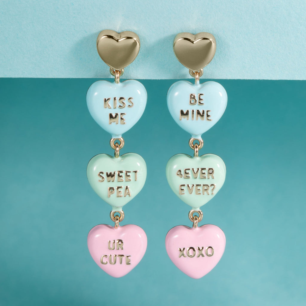Sweethearts® Statement Drop Earrings with Heart-Shaped Candy Charms