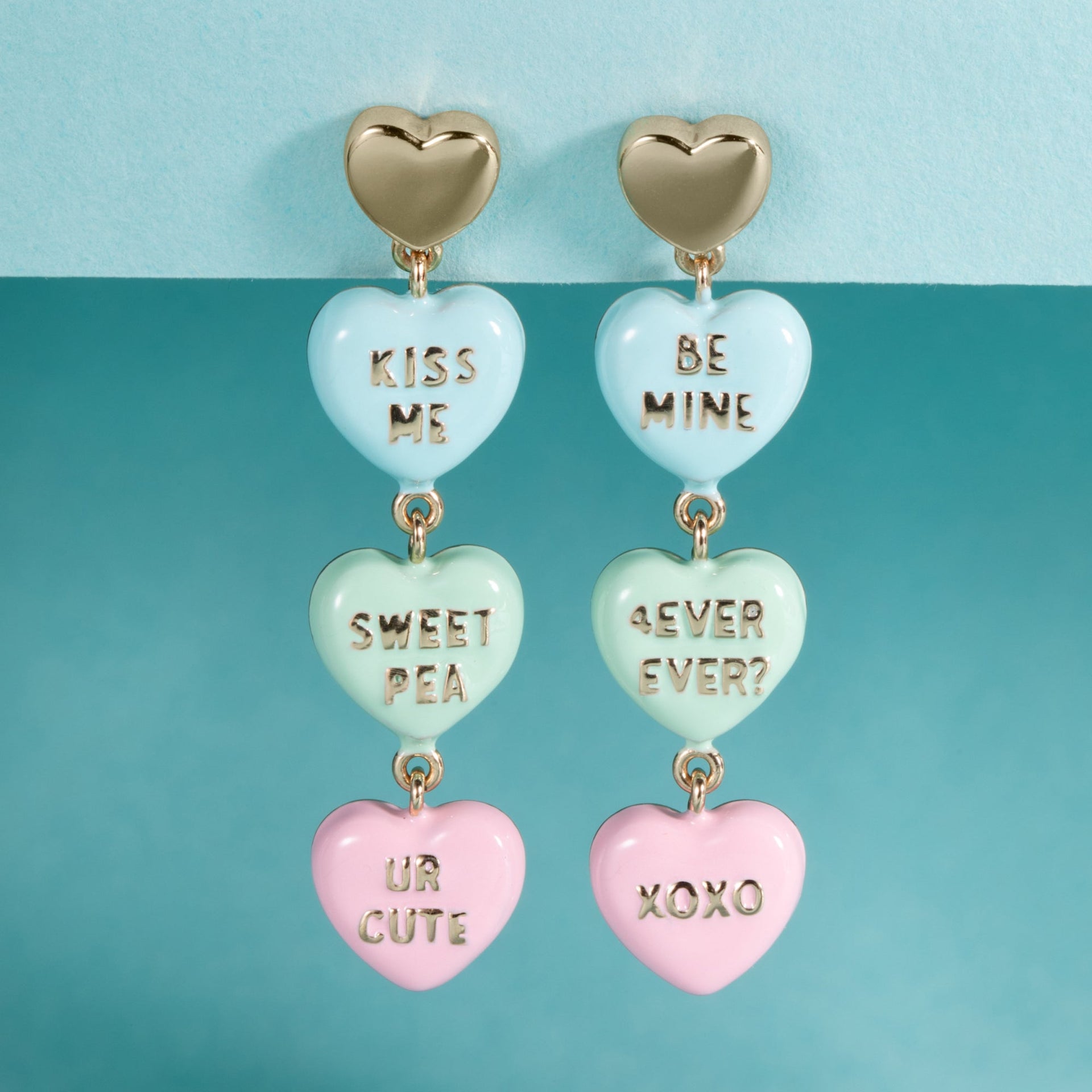 Sweethearts® Statement Drop Earrings with Heart-Shaped Candy Charms