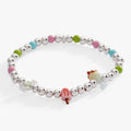 Playful stretch bracelet featuring colorful ice cream, popsicle, and candy charms in silver, pink, blue, and lime green.