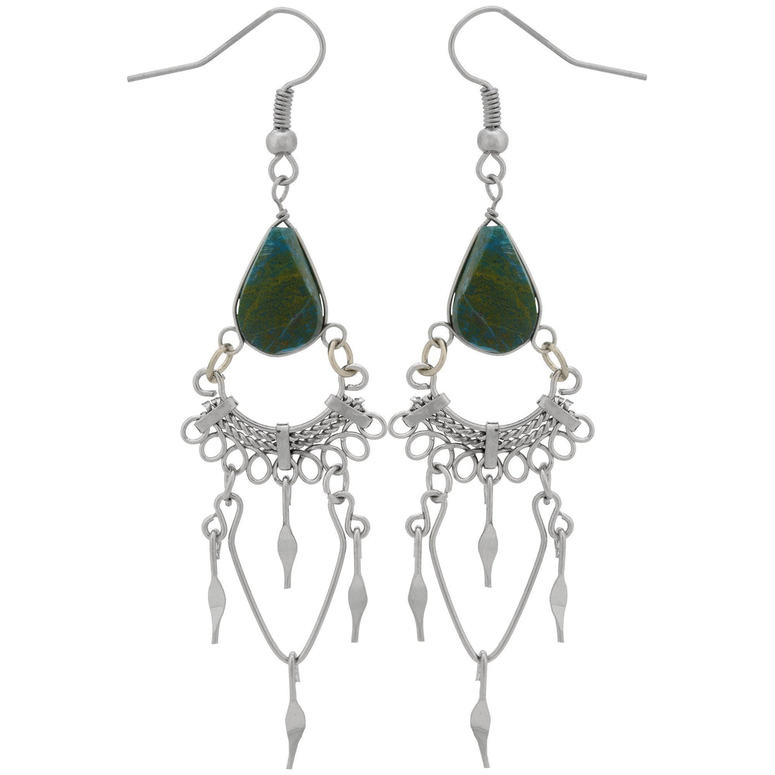Swirls Chandelier Stone Earrings