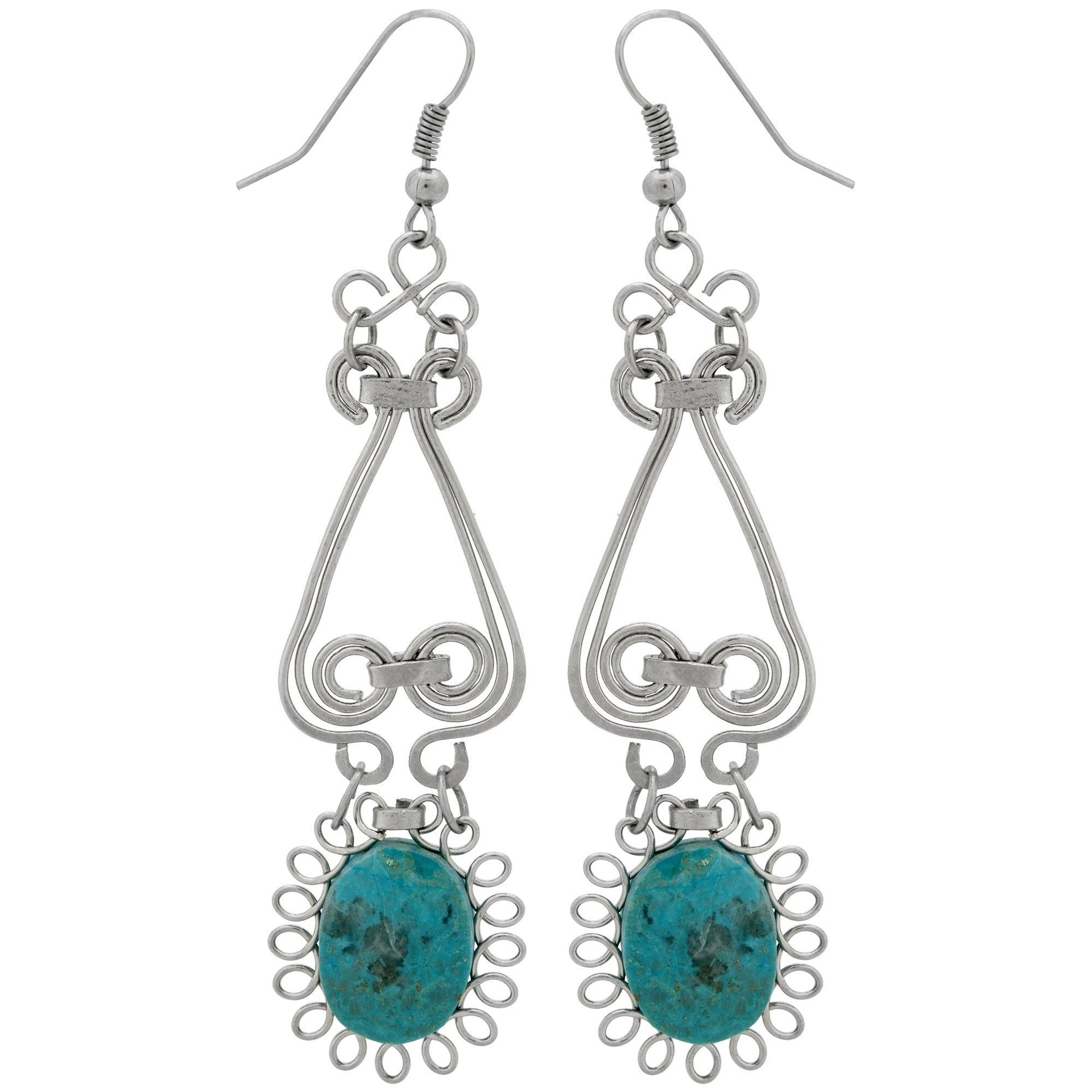 Swirls & Sunburst Stone Earrings