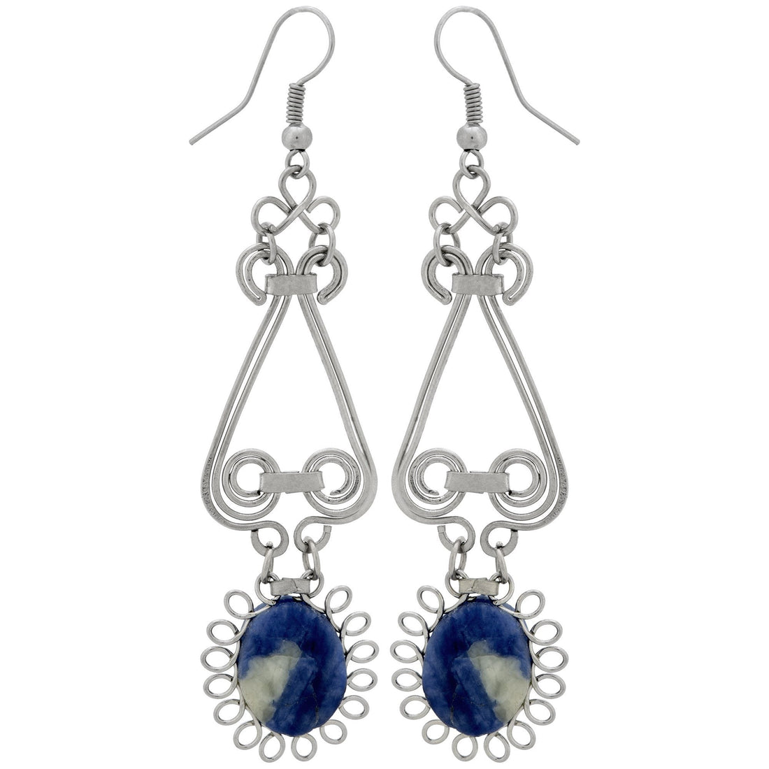 Swirls & Sunburst Stone Earrings