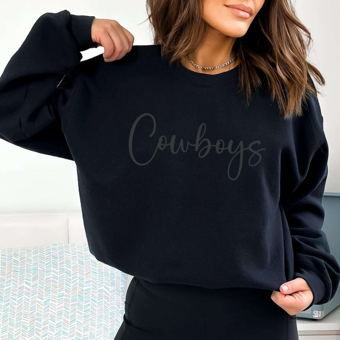 Custom Puff Script Style Game Day Sweatshirt