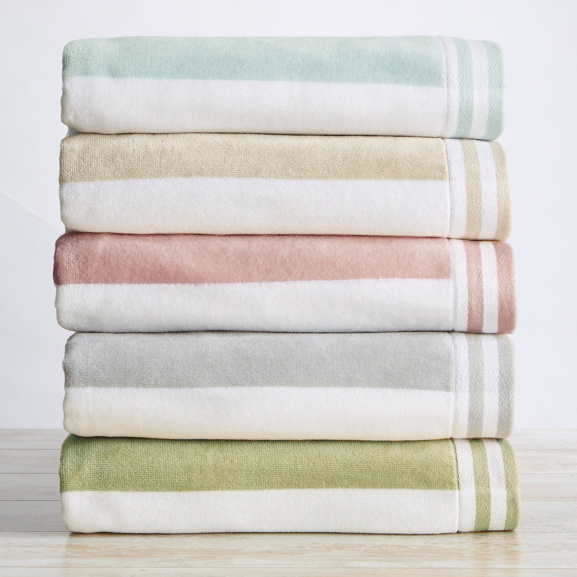 Striped Cabana Beach Towel 100% Cotton Ultra-Soft Pool Towel