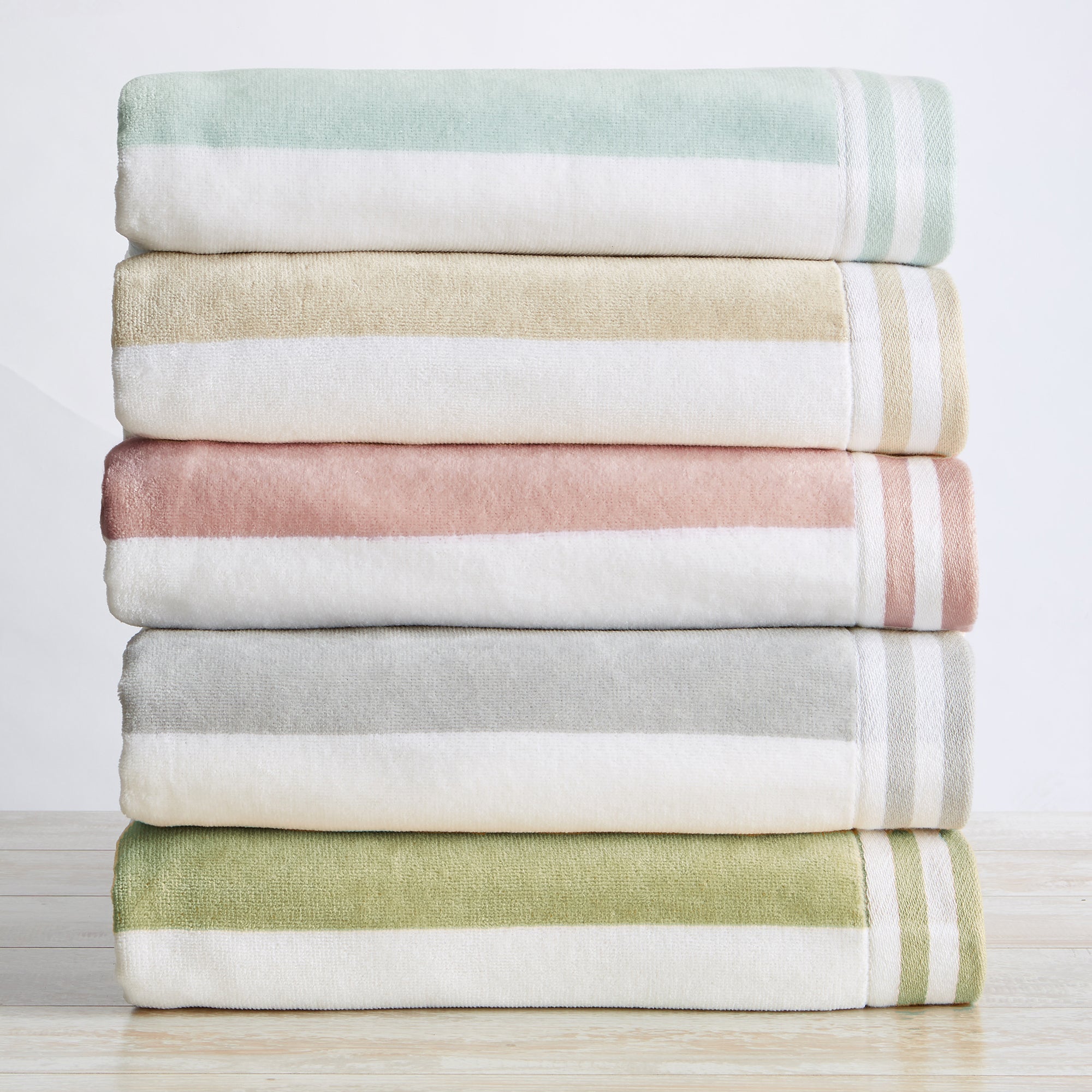 Striped Cabana Beach Towel 100% Cotton Ultra-Soft Pool Towel