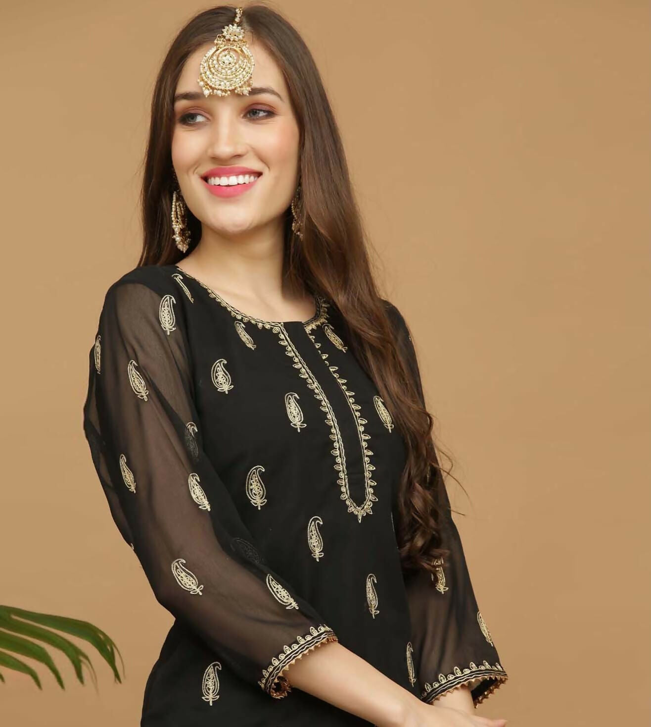 Black Georgette Lehenga Set with Traditional Flair