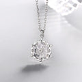 Snowflake Necklace with Silver and Diamond Pendant