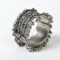 Handcrafted oxidised silver-plated bracelet with ghungroo detailing, Design 021