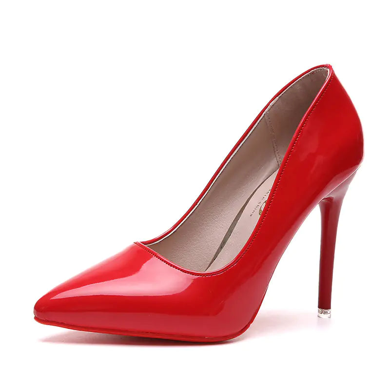 Women's Pointed Toe Stiletto High Heels Patent Finish - Image 19