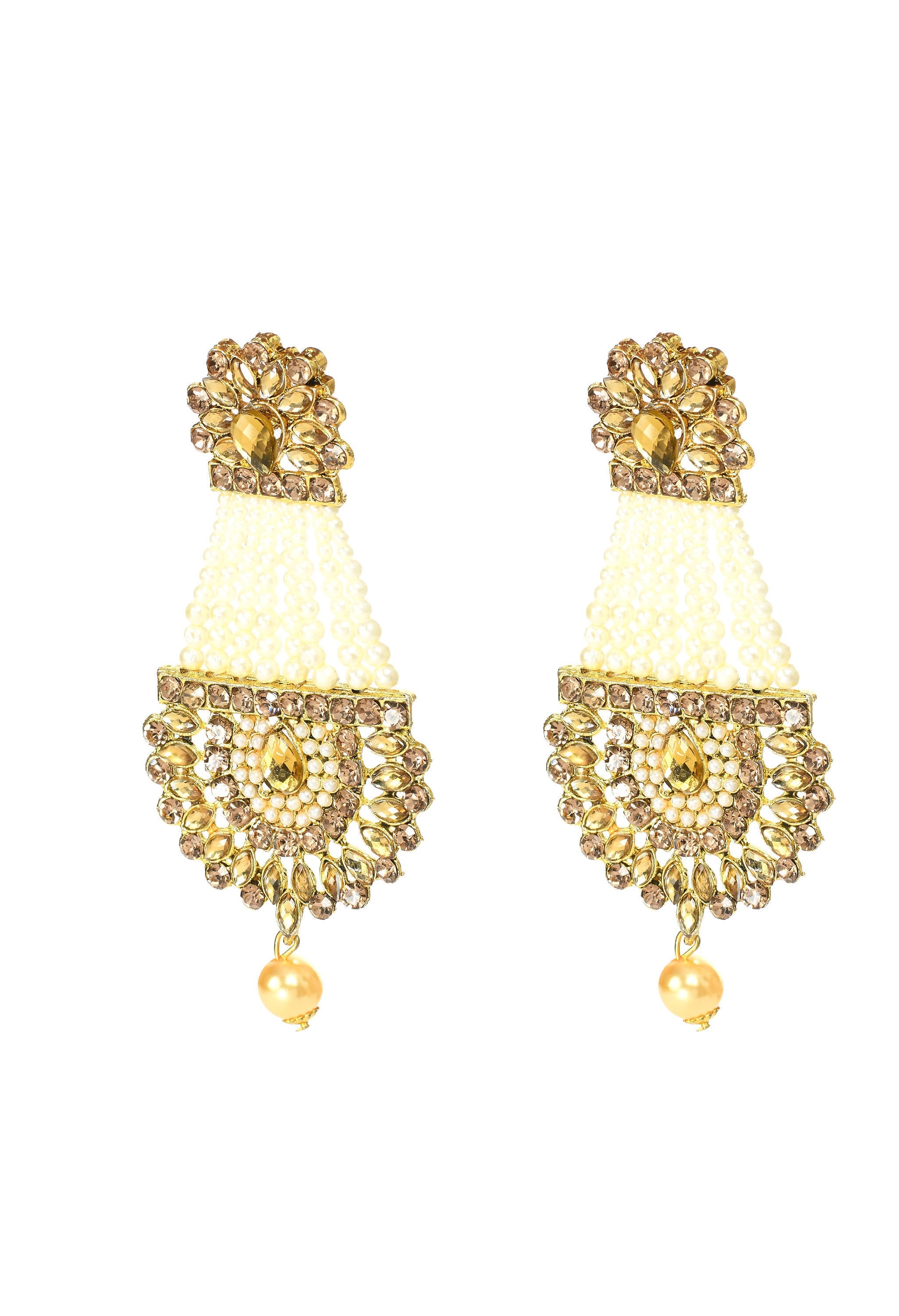 Johar Kamal Kundan and Pearl Work Ethnic Earrings