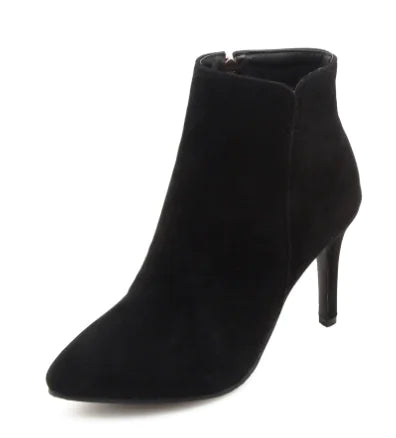 Women's Pointed Toe High Heel Ankle Boots Slim Stiletto - Image 23