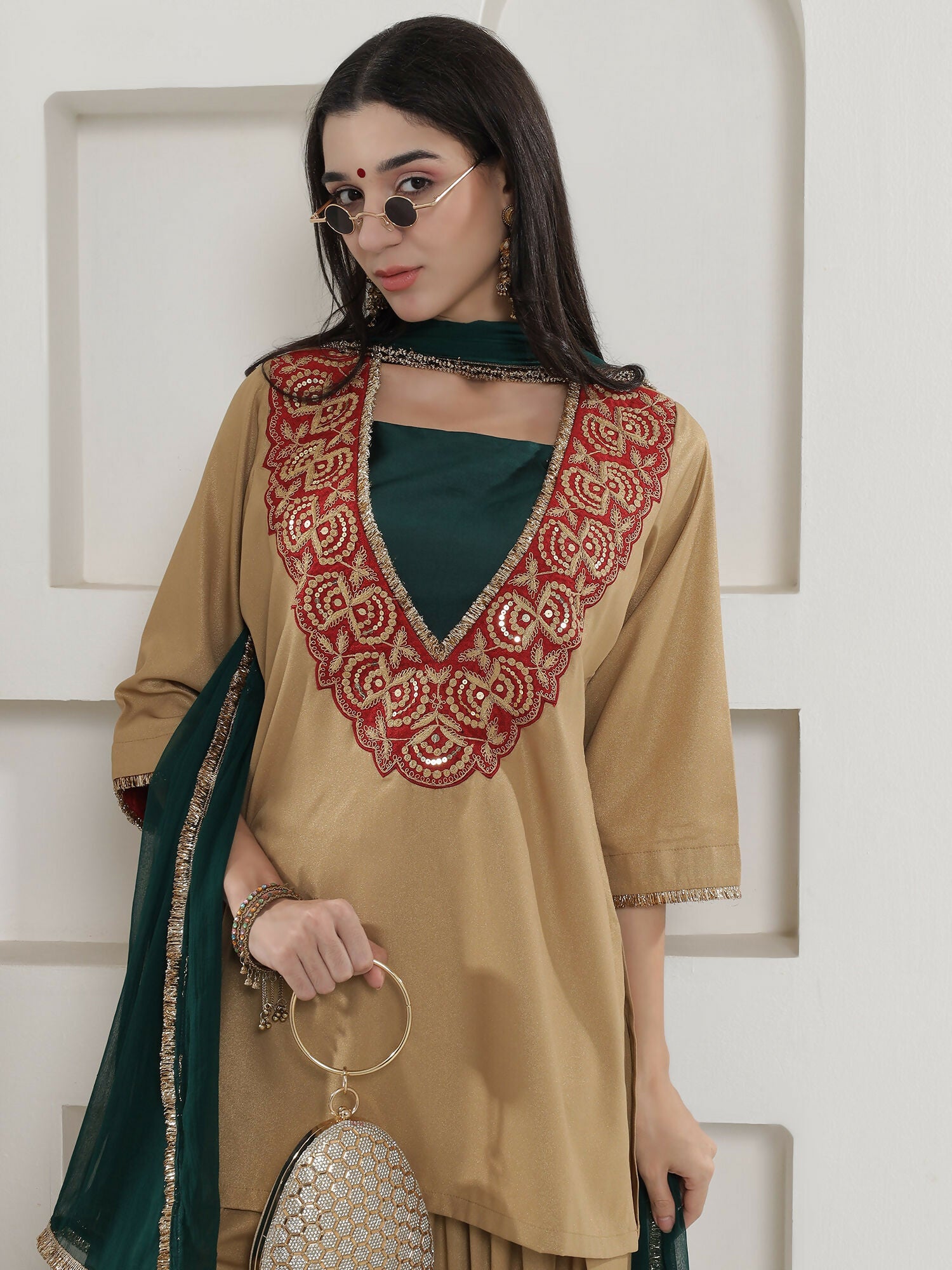 Joban Fashion Golden Farshi Salwaar Suit Set