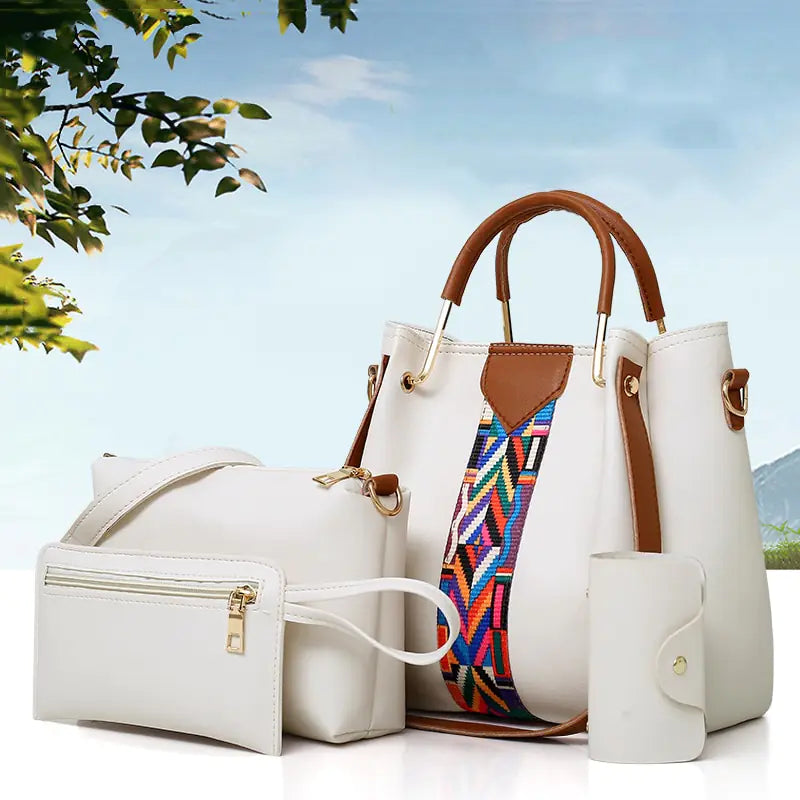 Fashionable Women's Handbag Set with Shoulder Bag (4 Pcs)