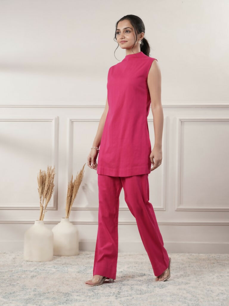 Joban Fashion Women's Fuchsia Cotton Co-Ord Set