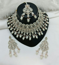 Joban Fashion Purple Color Stone Work Necklace Set
