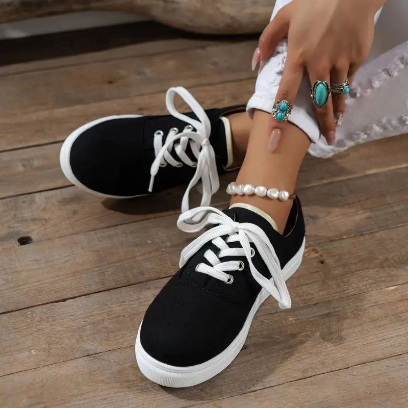 Women's Breathable Canvas Sneakers in Vibrant Purple - Image 43