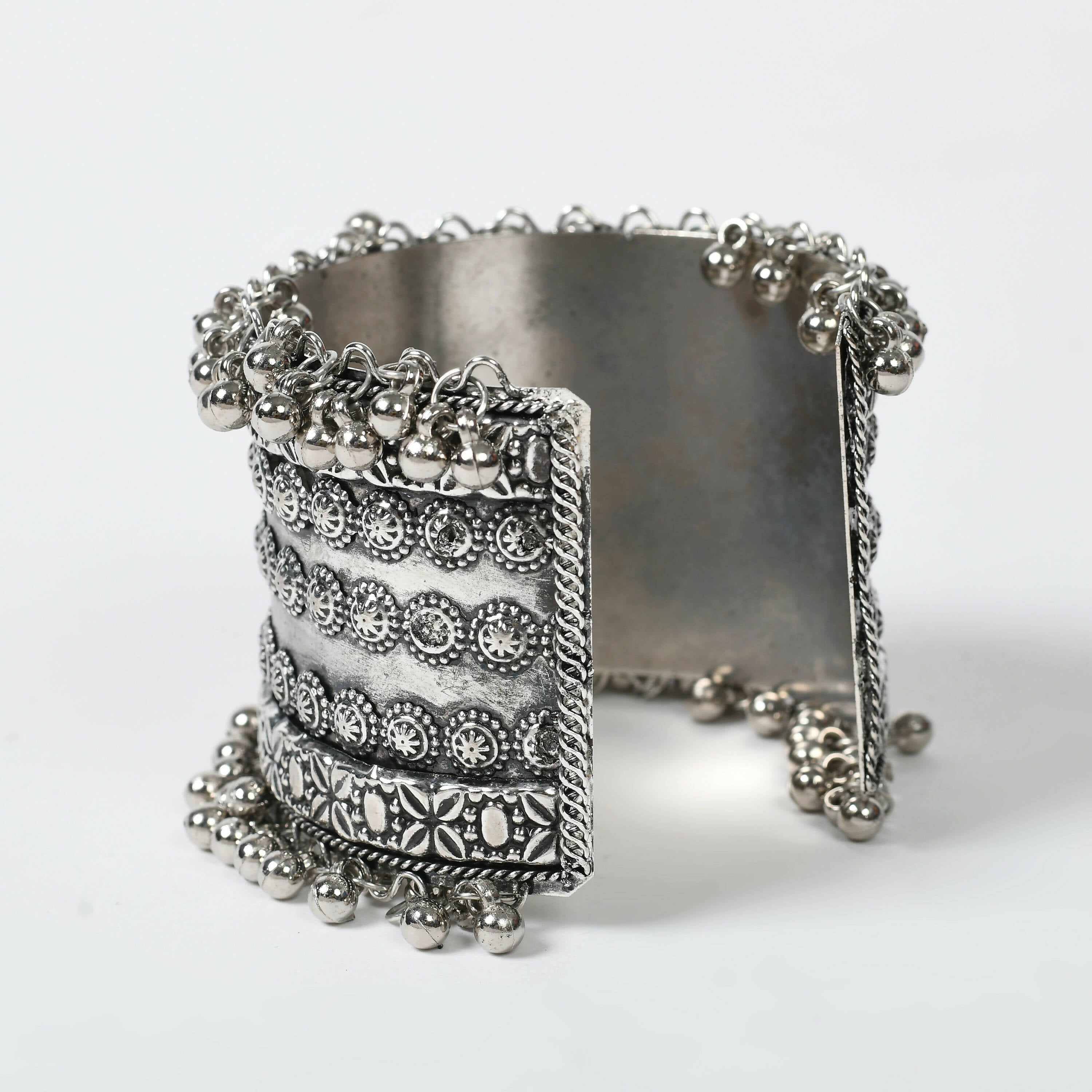 Joharkamal Oxidised Silver-Plated Ghungroo Handcrafted Bracelet
