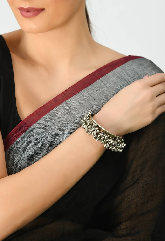 Oxidised Silver-Plated Ghungroo Bracelet for Ethnic Party Wear